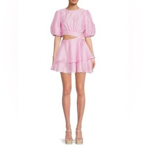BARDOT Enya Organza Mini Dress in soft pink